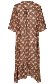 Karoline Dress | Brun | Oversize kjole med print fra Liberté Essentiel