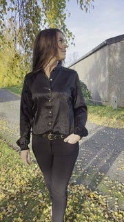 Sonoma Shirt  | Solid Leo Black | Skjorte fra French Laundry