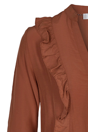 Florence Frill Shirt | Brændt rust | Skjorte med flæser fra Co'Couture