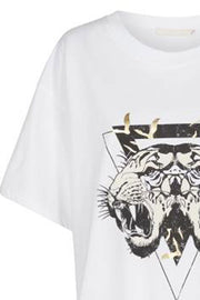 Mallon KB Tee | Hvid | T-shirt tigerhoved fra Karen By Simonsen