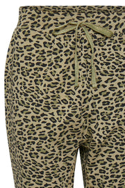 Rovena Pants | Burnt Olive Leo | Jersey bukser med print fra Culture