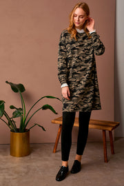 Rovena Dress | Camouflage | Jersey kjole med print fra Culture