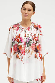 Amber, chiffon shirt | Tomato Flower Print | Skjorte fra Gustav