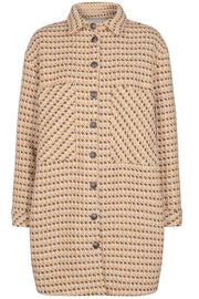 Boucle Shirt Jacket | Nude rose | Uld frakke med mønster fra Co'Couture