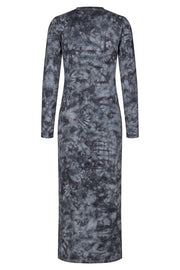 Sofia LS Dress | Black Tie Dye | Lang jersey kjole med print fra Liberté