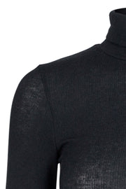 Woolie Jersey Roll-Neck | Sort | Rullekrave bluse fra Co'Couture