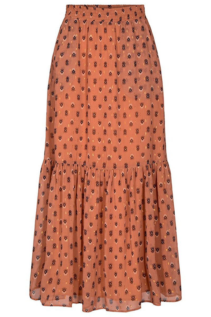 Moni Gipsy Skirt | Cantaloupe | Lang nederdel med print Co'Couture – Lisen.dk
