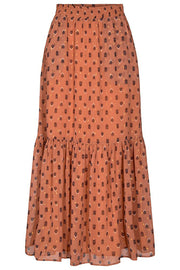 Moni Gipsy Skirt | Cantaloupe | Lang nederdel med print fra Co'Couture