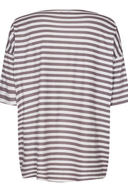 Alma T-Shirt | Light Brown Creme Stripe | T-Shirt fra Liberté