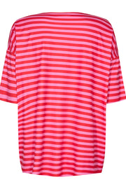 Alma T-shirt | Red Pink Stripe | T-Shirt fra Liberté