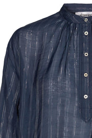 Pauline Stripe Shirt | Navy | Skjorte med striber fra Co'Couture