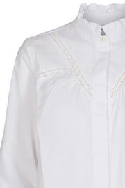 Silla Lace Blouse | Hvid | Skjorte med broderie anglaise fra Co'Couture