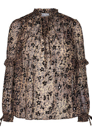 Gemma Frill Blouse | Army | Bluse med print fra Co'Couture
