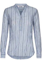 Coco Nyla Stripe | Dusty blue | Skjorte med striber fra Co'Couture