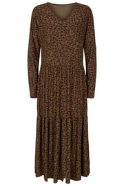 Alma Loose Dress | Leo / Olive | Kjole med print fra Liberté