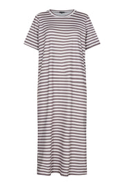 Alma T-shirt Dress | Light Brown Creme Stripe | Kjole fra Liberté
