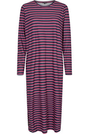 Alma LS T shirt Dress | Raspberry Stribe | LS T-shirt kjole fra Liberté