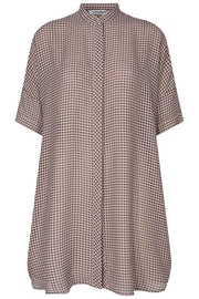 Amalie Check Tunic Shirt | Nude Rose | Bluse fra Co'couture