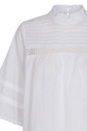 Lola Pintuck Blouse | White | Skjorte fra Co'couture