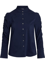Sandy Elastic Sleeve Shirt | Navy | Skjorte fra Co'couture