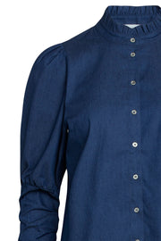 Sandy Denim Puff Shirt | Denim blue | Skjorte fra Co'couture