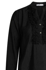 Callum Frill Placket Shirt | Black | Skjorte fra Co'couture