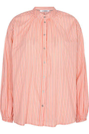 Celina Summer Stripe Shirt | Orange | Skjorte fra Co'couture
