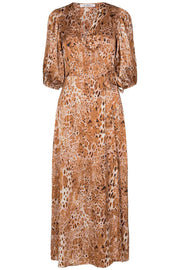 Daria Wrap Dress | Walnut | Slå-om kjole med print fra Co'Couture