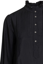 Callum Pintuck Frill Dress | Black | Kjole fra Co'couture