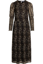 Nabia Animal Mesh Dress | Mocca | Kjole fra Co'couture
