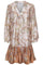 Estelle Short Dress | Beige / Guld | Kjole med print fra Emm Copenhagen