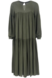 Lex Dress | Army | Lang kjole fra Black Colour
