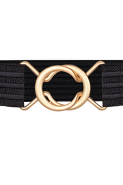 Black Row Elastic Belt | Sort | Elastikbælte fra Co'couture