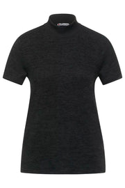 Soft Basic Shirt w. Turtle Neck | Anthracite | T-Shirt fra Street One