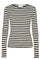 Natalia Ls Round Neck Blouse | Black Creme Stripe | Bluse fra Liberté