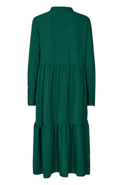 Maggie LS Dress | Dark Green | Skjorte kjole fra Liberté