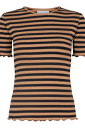 Natalia SS Bluse | Black Earth Stripe | Bluse von Liberté 