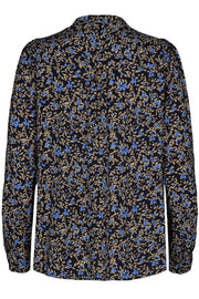 Adney Shirt Pleat Ello | Navy | Skjorte med blomsterprint fra Freequent