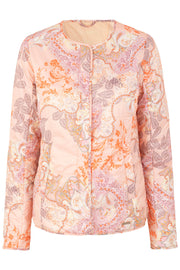 Padded Jacket | Coral blush | Kort jakke med print fra Ilse Jacobsen