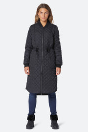 Padded Quilt Coat | Black | Lang quiltet jakke fra Ilse Jacobsen