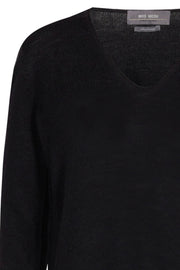 Sophia V-neck Cashmere | Black | Cashmere strik fra Mos Mosh