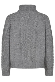 Marylin Knit | Grey Melange | Rullekrave strik fra Mos Mosh