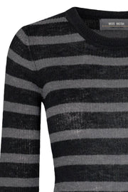 Hetty New Stripe Knit | Black | Strik fra Mos Mosh