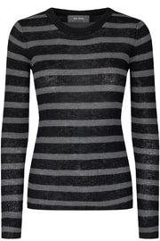 Hetty New Stripe Knit | Black | Strik fra Mos Mosh