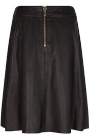 Adalyn Leather Skirt | Black | Læder nederdel fra Mos Mosh