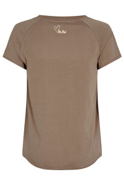 Leni O-SS Glam Tee | Capers Green | T-Shirt fra Mos Mosh
