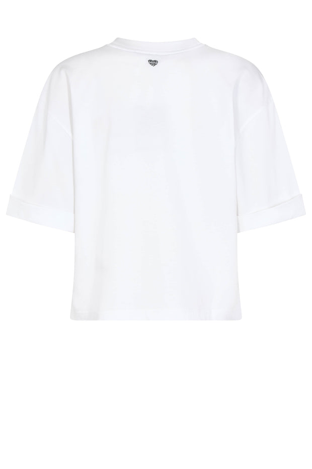 Lotus O-SS Premium Tee | White | T-Shirt fra Mos Mosh