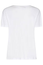 Cane O-SS Glitter Tee | White | T-Shirt fra Mos Mosh