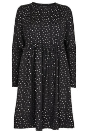 Alma-Ls-Frill-Dress | Black Silver Dot | Kjole fra Liberté