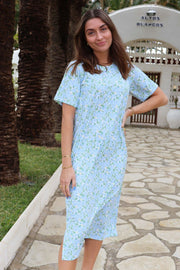 Alma T-shirt Dress | Baby Blue Flower | Kjole fra Liberté